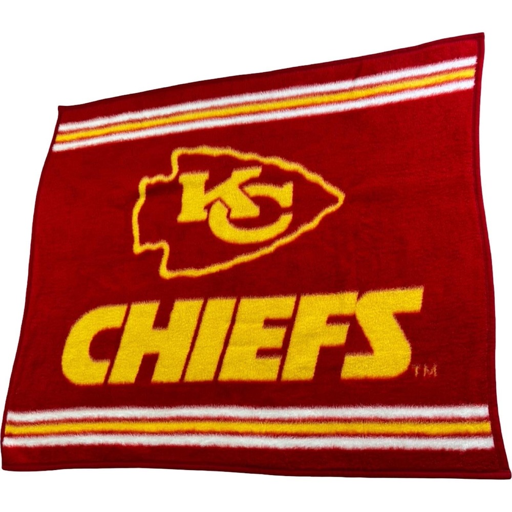 Biederlack Kansas City Chiefs Blanket Unisex OS Red Vintage NFL Fleece Throw